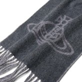 ヴィヴィアン ウエストウッド マフラー メンズ レディース ブランド Vivienne Westwood ロゴ W01MK-P410 ANTHRACITE ビビアン