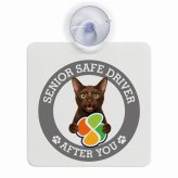 カーサイン 高齢者マーク SENIOR SAFE DRIVER ハバナブラウン 車内用 吸盤タイプ 収れん火災防止タイプ 肉球 日本製 車 ステッカー