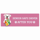 カーサイン 高齢者マーク SENIOR SAFE DRIVER ピットブル ステッカー シール 長方形 20x6.7cm 肉球 日本製 車