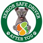 カーサイン 高齢者マーク SENIOR SAFE DRIVER ユークレニアンレフコイ ステッカー シール 直径13cm 肉球 日本製 車