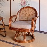 チェア 椅子 籐回転 籐 回転 座面高36cm 選べるクッション6種類 プリント生地タイプ 織り生地タイプ肘掛け 籐製 クッション 軽い 和風 和モダン 家具 和室 リビング 誕生日 プレゼント おすすめ 母 祖母 父