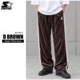 STARTER スターター ベロアパンツ トラックパンツ メンズ レディース sbm-6262 ワイド ストレート ジャージ ブランド ロゴ 刺繍  オーバーサイズ ゆったり Y2K ストリート ヒップホップ ダンス M L XL 2026FW Karlas