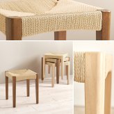 スツール おしゃれ 木製 天然素材 ペーパーコード チェア ダイニングチェア スタッキング 新生活