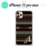 iPhone11ProMax iPhone11pro max スマホケース ハードケース エスニック ゾウ 黒 +アルファベット メンズ レディース nk-i11pm-1571i