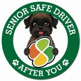 カーサイン 高齢者マーク SENIOR SAFE DRIVER ベルジアングリフォン マグネット 強力 直径13cm 肉球 日本製 車 ステッカー