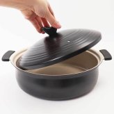 カクセー 鍋 IH対応 軽量卓上鍋 24cm 通販 卓上鍋 両手鍋 浅型鍋 IH対応鍋 軽楽御膳 セラミックコーティング 軽量 軽い 土鍋風 24センチ 蓋付き おしゃれ かわいい 洗いやすい 一人暮らし おうちごはん 鍋パーティー お鍋 調理器具
