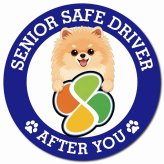 カーサイン 高齢者マーク SENIOR SAFE DRIVER ポメキー マグネット 強力 直径13cm 肉球 日本製 車 ステッカー