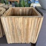 植木鉢 おしゃれ 木製 大型 スクエア 四角 軽い 正方形 チークウッド キューブ M Sサイズ 鉢カバー 高級 北欧 室内 屋内 屋外 兼用 観葉植物用 サボテン 特大 玄関 インテリア プランター 深型