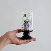 プリザーブドフラワー お供え花 ガラスドーム仏花 蘭音 -らんね-｜お供え デンファレ 蘭 小さい仏花 小ぶり 対 対飾り 仏壇用 初盆 新盆 四十九日 一回忌 三回忌 法事 法要 お供え お悔やみ お彼岸 即日発送 プレゼント ギフト 送料無料