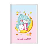 水森亜土 2027年 手帳 月間B7 (ブルー×ピンク) スケジュール帳 文具 《10月はじまり》 日本製