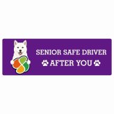 カーサイン 高齢者マーク SENIOR SAFE DRIVER 北海道犬 ステッカー シール 長方形 15x5cm 肉球 日本製 車