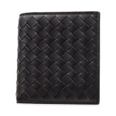選べる2色 ボッテガヴェネタ 二つ折り財布 メンズ イントレチャート BOTTEGA VENETA 小銭入れなし 札入れ カード入れ6枚 本革 レザー ダークブラウン ダークグレー コンパクト 222338 V47W1 2006 2015