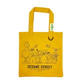 セサミストリート ミニフラットトートバッグ イエロー ランチ