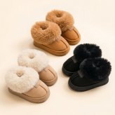 【ふわもこファーが暖かいキッズムートンブーツ】 キッズ ムートンブーツ スリッポン ボアブーツ 16cm～22cm 履きやすい 厚底 男の子 女の子 防寒 軽量 おしゃれ あったか 秋 冬 こども 靴 ショートブーツ