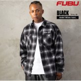 FUBU フブ チェックシャツ メンズ レディース fam-62100 スタッズ オンブレチェック ネルシャツ 長袖 シャツ スナップボタン 刺繍 オーバーサイズ ストリート ヒップホップ ダンス カジュアル M L XL XXL 2026FW Karlas