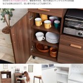 食器棚 キッチン収納 キッチンカウンター レンジボード レンジ台 幅80cm おしゃれ 大型レンジ対応 コンセント付き シンプル 北欧 ブラウン 台所収納 家電収納 安い80 カウンターレンジ ：