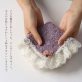 タオルハンカチ おしゃれ かわいい 日本製 吸水性 綿100％ レディース プレゼント ギフト 母の日 返礼品 バラ ローズ レース ギャザー LALUICE ラルイス