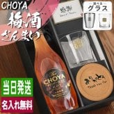 CHOYA 梅酒 700ml ロックグラスセット 名入れ お酒 チョーヤ 名前入り プレゼント ギフト 面白い センス 定年退職 還暦祝い 退職祝い 男性 女性 お祝い 古希 喜寿 傘寿 米寿 卒寿 白寿 百寿 敬老の日
