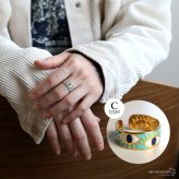 ステンレス イーブルアイリング 3タイプ 18KGP ゴールド gold 邪視 エスニック オープンリング フリーサイズ レディース 女性 指輪 金属アレルギー対応