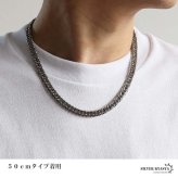 ステンレス ダブル喜平ネックレス チェーンネックレス メンズネックレス 6面カット 幅8mm 50cm 60cm シルバー 中折れ式 定番 人気 存在感 男性 金属アレルギー対応