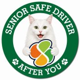 カーサイン 高齢者マーク SENIOR SAFE DRIVER ターキッシュアンゴラ マグネット 強力 直径13cm 肉球 日本製 車 ステッカー