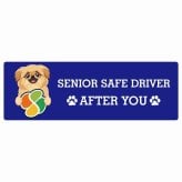 カーサイン 高齢者マーク SENIOR SAFE DRIVER ペキックス ステッカー シール 長方形 20x6.7cm 肉球 日本製 車