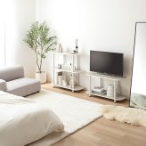 本棚 パラム オープンラック オープンシェルフ 可愛い 韓国インテリア 丸い 収納 高さ44cm ロータイプ 組立簡単 工具不要 2段 アジャスター 間仕切り パーテーション 低い 低め 置くだけでお部屋を柔らかい印象で彩る Palam 2段ラック 新生活