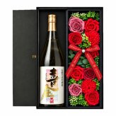 喜金 よろこび 720ml 日本酒 お酒 酒 飛騨の酒 天領 飛切り 15度 セット 純金箔 ギフト プレゼント ソープフラワー フラワーボックス 花 お花 定年退職 還暦祝い 退職祝い 男性 女性 お祝い 古希 喜寿 傘寿 米寿 卒寿 白寿 百寿