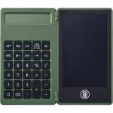 【直送】電卓付き電子メモ 4.4インチ オリーブ [26-0604-098] 0057-02 専用タッチペン付き 折りたたみ式 電子メモパッド デジタルメモ 持ち運び便利 プレゼント ギフト