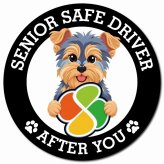 カーサイン 高齢者マーク SENIOR SAFE DRIVER ヨークシャーテリア マグネット 強力 直径13cm 肉球 日本製 車 ステッカー