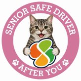 カーサイン 高齢者マーク SENIOR SAFE DRIVER アメリカンワイヤーヘア ステッカー シール 直径13cm 肉球 日本製 車