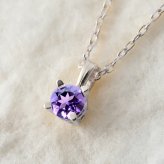 アメシスト ネックレスプラチナ ネックレス 2月誕生石 アメジスト 一粒 PT950 プラチナ950 白金 チェーン 長さ選べる 40cm 45cm 50cm ギフトラッピング可能 シンプル 華奢 上品 Rapture 彼女 妻 女性 レディース 誕生日 プレゼント ハロウィン 【品番：CG-RSP-29051PT-2】