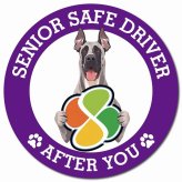 カーサイン 高齢者マーク SENIOR SAFE DRIVER グレートデン マグネット 強力 直径13cm 肉球 日本製 車 ステッカー