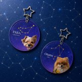 【うちの子グッズ】ペット写真で作る星座キーホルダー ｜ オーダーメイド PUレザー合皮 星座 犬 猫