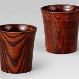 天然木　拭漆カップペア（国内再加工） インテリア 漆器 盆 カタログギフト 景品 粗品