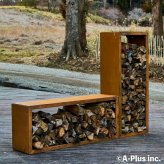 コールテン鋼 薪ラック おしゃれ 大型 Patina ウッドラックスリムW600 H1500mm アンティーク 経年美 A-PLUS 屋外 ログラック 薪ストッカー 薪棚 薪置き場 暖炉 薪ストーブ キャンプ 北欧 モダン ガーデニング 庭 パティナ