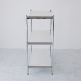 ラック 3段 オープン シェルフ 収納棚 ディスプレイ 韓国インテリア 韓国風 おしゃれ 幅80cm 奥行38cm 高さ89cm スチール 木目 ホワイト モノトーン 本棚 飾り棚 リビング収納 スリム コンパクト ワンルーム 玄関収納 新生活