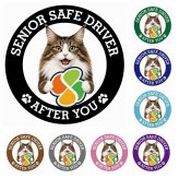 カーサイン 高齢者マーク SENIOR SAFE DRIVER ノルウェージャンフォレストキャット ステッカー シール 直径13cm 肉球 日本製 車