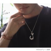 ハワイアンジュエリー ネックレス フィッシュフック モアナ ネックレス 刻印 無料 誕生石入れ可 Lサイズ 縦42mm シルバー925 ギフトラッピング可能 チェーン 長さ選べる メンズ レディース プレゼント ハロウィン 【品番：CG-SP2926】