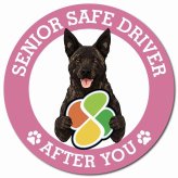 カーサイン 高齢者マーク SENIOR SAFE DRIVER 甲斐犬 マグネット 強力 直径13cm 肉球 日本製 車 ステッカー