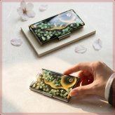 名刺入れ『芽』和柄 和風 カードケース 夜桜 伝統工芸 職人 手作り 名入れ 記念日 誕生日 ギフト 送料無料 和風 ハンドメイド 立体彩色 螺鈿風 20代 40代 50代 プレゼント お祝い 還暦 退職 卒業