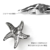 ハワイアンジュエリー シルバー 刻印無料 ペンダントトップ スターフィッシュ ヒトデ ひとで 海星 ジルコニア ロジウムコーティング シルバー925 ネックレス チェーン別売 ペンダントヘッド aumakua メール便 メンズ レディース ハロウィン 【品番：252-11-01】