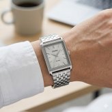 箱なし カシオ 腕時計 メンズ シルバー スクエア 四角 長方形 アナログ 50m防水 メタルベルト 薄型 シンプル おしゃれ ビジネス 仕事 海外モデル プレゼント ギフト CASIO 成人 卒業 入学