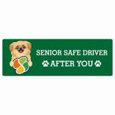 カーサイン 高齢者マーク SENIOR SAFE DRIVER ペキックス ステッカー シール 長方形 15x5cm 肉球 日本製 車