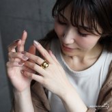 ステンレス ダブルドームリング 18KGP レディース 指輪 ゴールド ボリュームリング 幅広リング ドームリング オーバルリング ぷっくりリング ダブルラインリング 金属アレルギー対応 大ぶり シンプル カジュアル 韓国アクセサリー