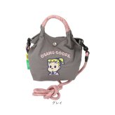 OSAMU GOODS ショルダーバッグ 通販 ショルダーバック 小さめ 斜めがけバッグ オサムグッズ 原田治 ナイロン ロープハンドル バッグ かわいい 軽量 軽い 撥水 キャラクター レディース 2wayショルダー OTNS-03 レトロ 可愛い 旅行