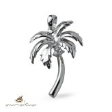 ハワイアンジュエリー シルバー ペンダントトップ ヤシの木 パームツリー ジルコニアがアクセント シルバー925 ロジウムコーティング ネックレス チェーン別売 aumakua メンズ レディース 誕生日 プレゼント ハロウィン 【品番：005-11-03】