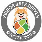 カーサイン 高齢者マーク SENIOR SAFE DRIVER 秋田犬 マグネット 強力 直径13cm 肉球 日本製 車 ステッカー