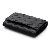 ボッテガヴェネタ BOTTEGA VENETA キーケース 6連 イントレチャート ブラック 黒 メンズ レディース 本革 レザー 編み込み スナップボタン キーリング付き 鍵入れ 630336 V3US1 8803 シルバー金具