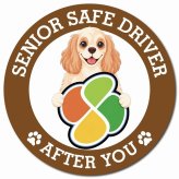 カーサイン 高齢者マーク SENIOR SAFE DRIVER アメリカンコッカースパニエル マグネット 強力 直径13cm 肉球 日本製 車 ステッカー